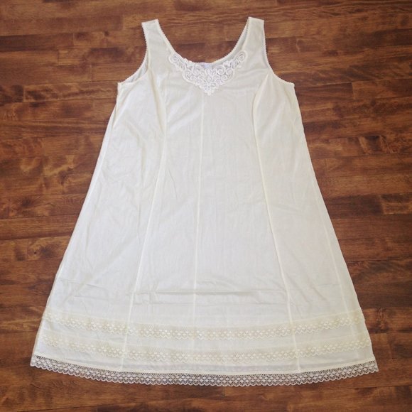 VINTAGE Image - Ivory Slip Dress - Picture 2 of 8